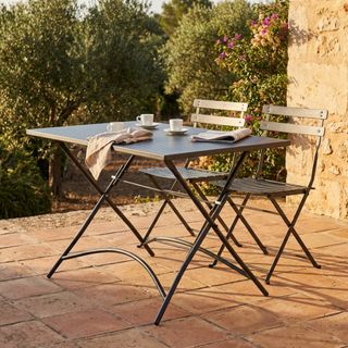 Tavolo Outdoor Quadrato Pieghevole Ferro Antracite