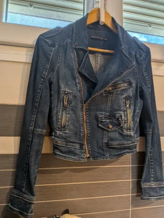 Cazadora Biker Denim Zara Talla S