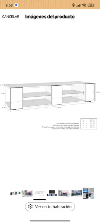 Mueble TV Blanco y Negro