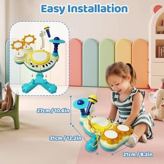 Batería Infantil con Micrófono y Teclado