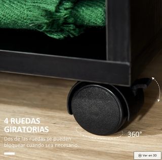 Armario Ropero Negro con Ruedas