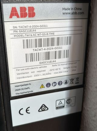 Cargador ABB 7,4kW Vehículo Eléctrico
