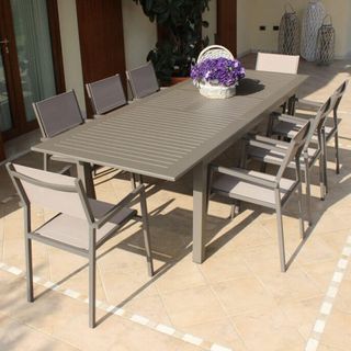 Tavolo da Pranzo Esterno Estensibile in Alluminio