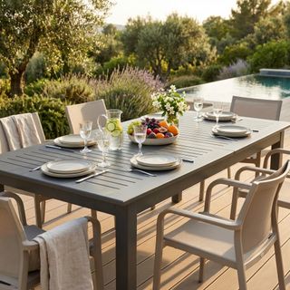 Tavolo da Pranzo Esterno Estensibile in Alluminio