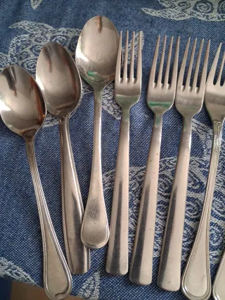 18x Set cubertería acero inoxidable