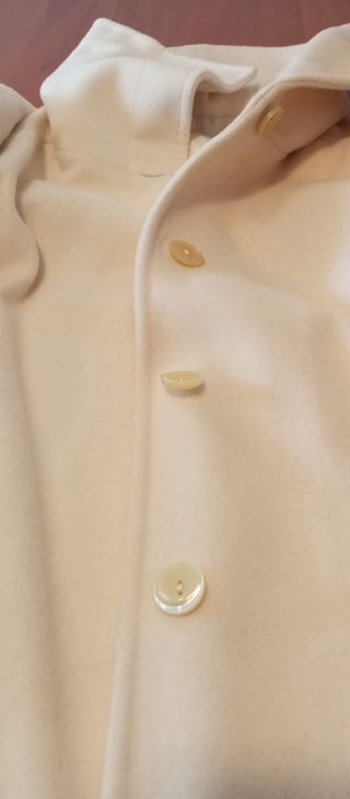 Cappotto Loden Vintage Anni '80 Lana Tg 50 Bianco