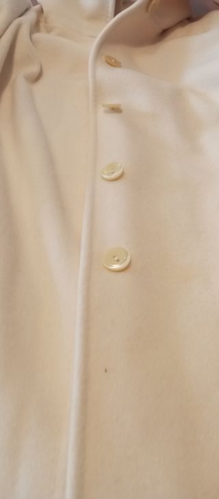 Cappotto Loden Vintage Anni '80 Lana Tg 50 Bianco