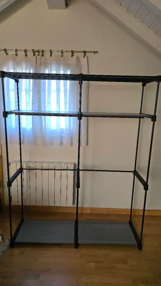 Armario de tela para ropa gris