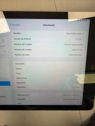 iPad 6ª Gen 32GB WiFi