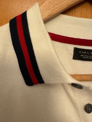 Polo Zara Branco com Listras