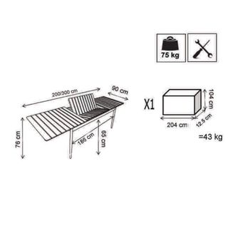 Tavolo da Esterno Antracite Allungabile 200/300 Cm