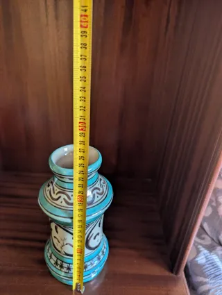 Jarrón Cerámica Paterna Beige/Teal