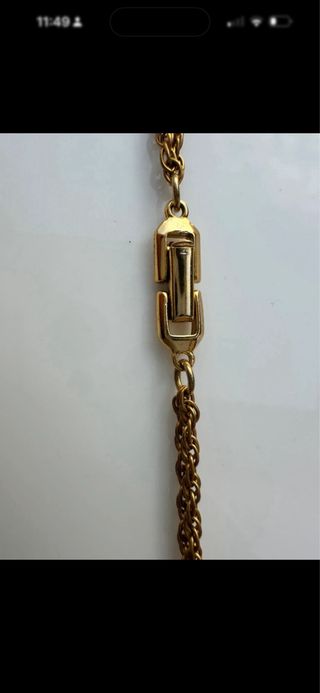 Collana vintage lunga smalti oro e rosso