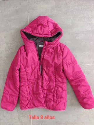 Abrigo niña rosa talla 8