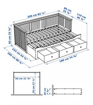 Letto bianco Ikea con cassetti