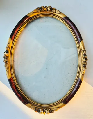 Cornice ovale Luigi XVI marrone/oro