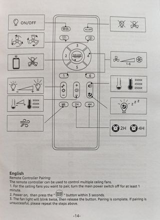 Ventilador techo, luz LED, mando distancia y App