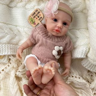 Bebé Reborn Silicona Platino Sólida - 30 cm Elsa