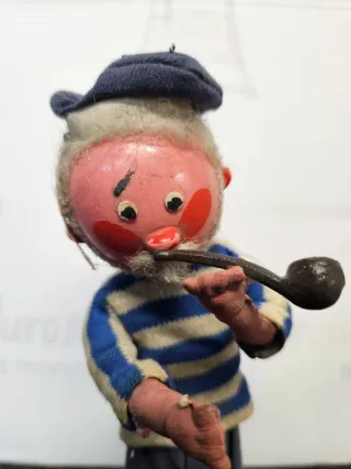 Antiguo muñeco marinero - Borracho - Metal