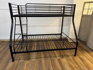 Litera Matrimonial Negra Metal. 90x190 y 135x190