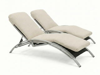 2 Cojines Tumbona 180x50x6 y 2 cojines rayas beige