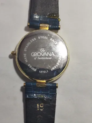 Reloj Grovana Suizo Dorado y Azul