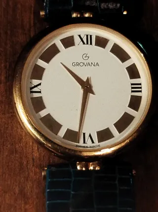 Reloj Grovana Suizo Dorado y Azul