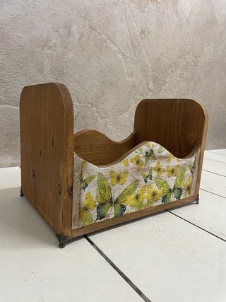Mini cuna madera para muñecos/fotos bebé
