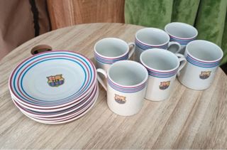 Juego de café Barça 6 tazas y platos
