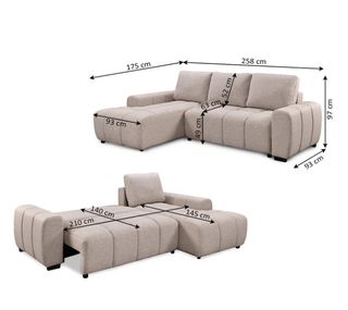 Sofá Nuvola chaise longue cama arcón 258x175