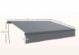 Toldo retráctil gris