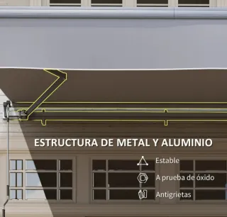 Toldo retráctil gris