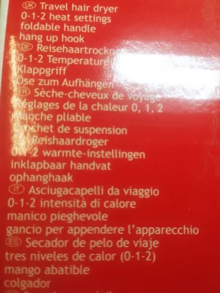 2 Asciugacapelli Dunlop Pieghevoli Viaggio