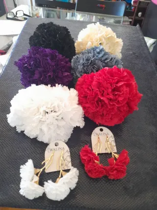Pendientes flamenca y flor