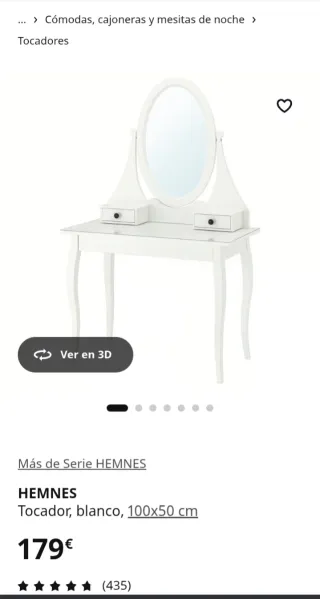 Tocador blanco con espejo y luces