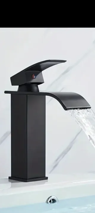 2 Rubinetti Cascata Neri Metallo