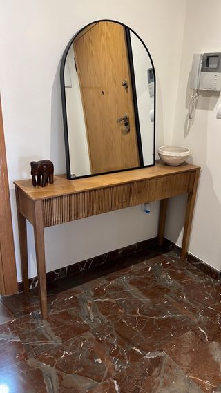 Mueble recibidor madera y metal