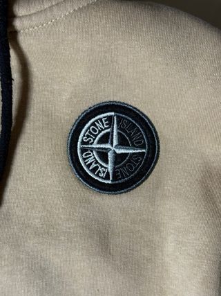 Felpa Stone Island Beige con Cappuccio e Zip