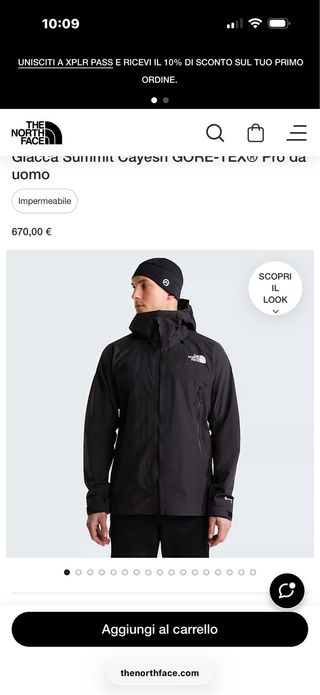 Giubbotto The North Face Nero Gore-Tex