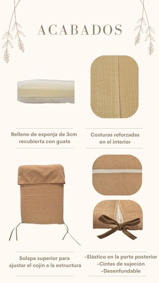 Cojin tumbona 180x50. Beige