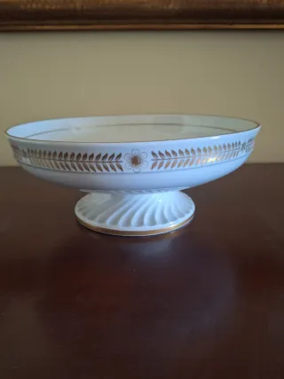 Centro de mesa/frutero con borde dorado