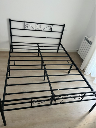 Cama Matrimonio Metálica Negra
