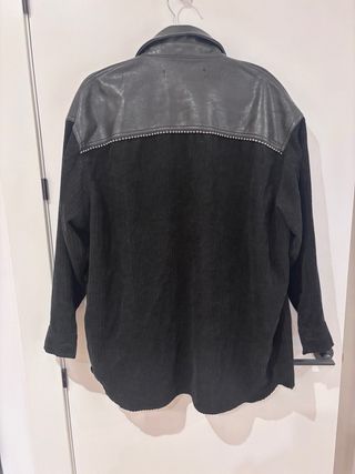 Sobrecamisa Zara Negra Piel y Pana