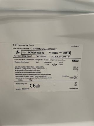 Nevera Balay Combi No Frost 2022 - Como nuevo