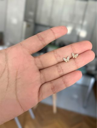 Pendientes Mariposa Dorados con Circonitas