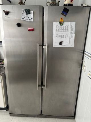 Frigorífico y congelador vertical color plata