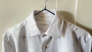 Camisa Zara Man Blanca Lino talla S