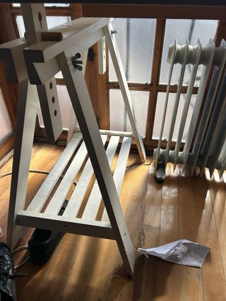 Escritorio madera y cristal doble fondo y altura