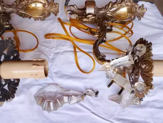 Applique ottone anni 60 con pendenti