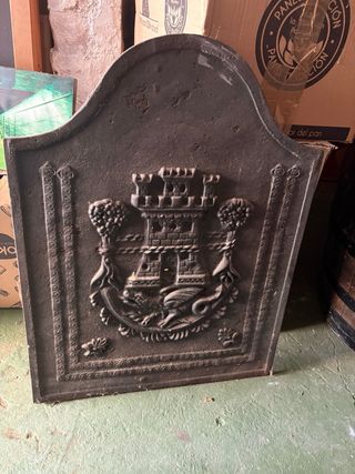 Placa protectora chimenea de hierro fundido